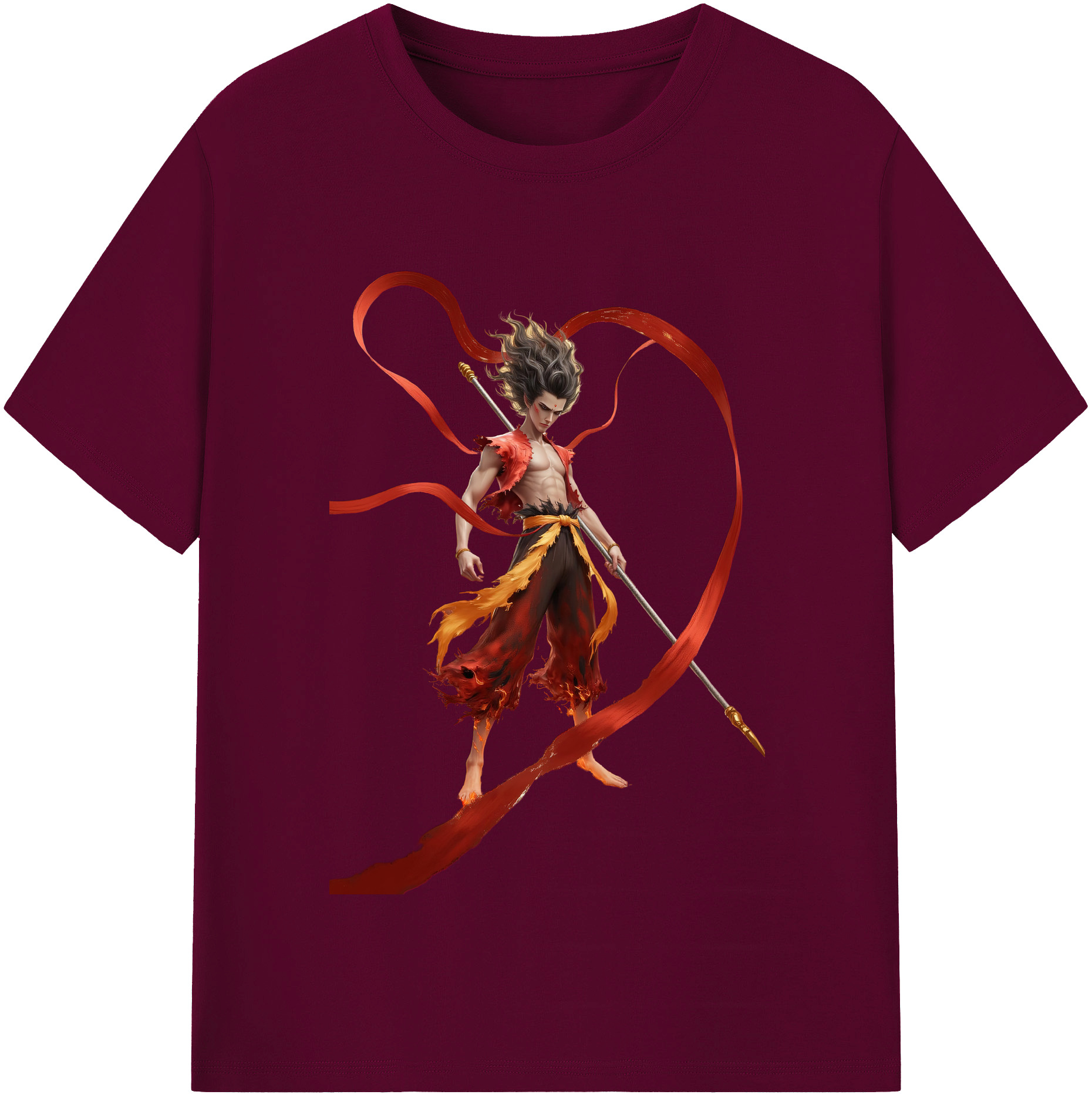（画像用） Ne Zha 2 ナタ 魔童の大暴れ レディースカジュアルプリントTシャツ（綿100％）
